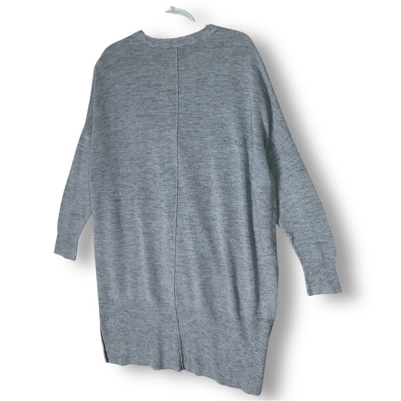 Free People TGIF Cardigan Sz M High Low Lightweight Gray Blue Boho Relaxed - Picture 13 of 16